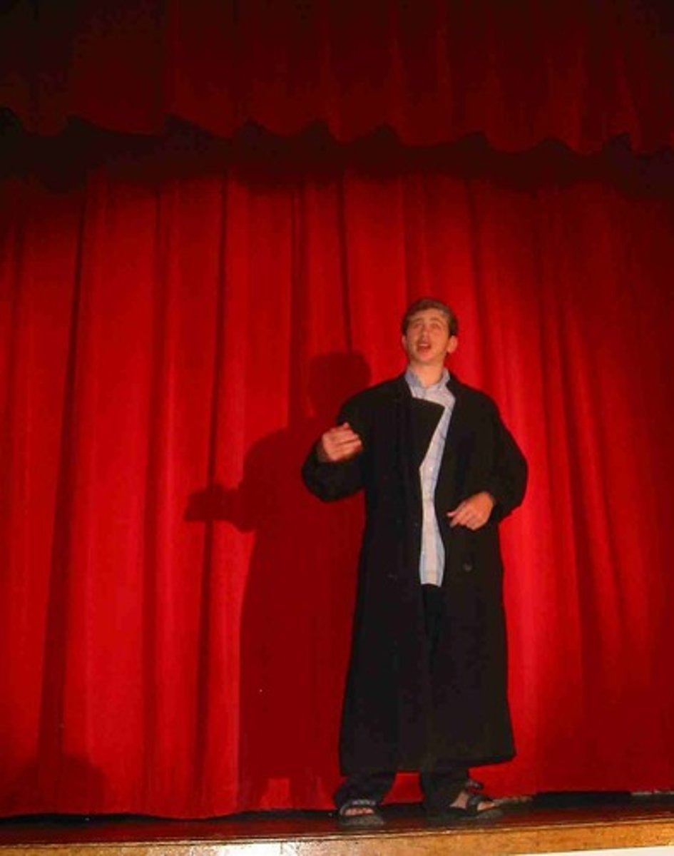 <p>(n.) a speech by one actor; a long talk by one person</p>