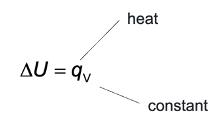 <p>the energy transferred as heat when the volume of the system is constant </p>