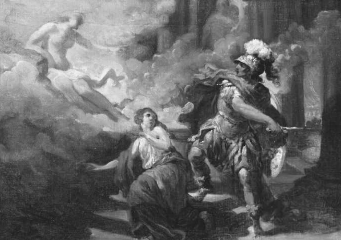 <p>Figure 2.5: Who is the nude goddess appearing from the sky to stop him?</p>