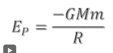 <p>The gravitational potential energy between two masses m and M at a distance r apart is given by the formula U = -G(mM/r), where G is the universal gravitational constant. </p>
