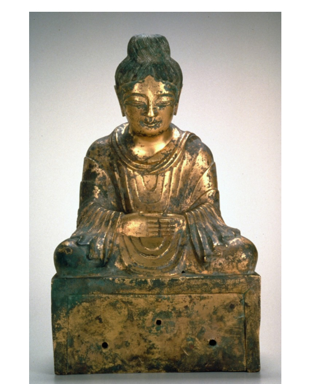 <p>In Buddhism, the 32&nbsp;“auspicious marks” (physical traits) by which the Buddha can be recognized. The lakshanas include golden skin, long arms, a tuft of hair between the eyebrows (the urna), and a knot of hair on the top of the head (the ushnisha)</p>