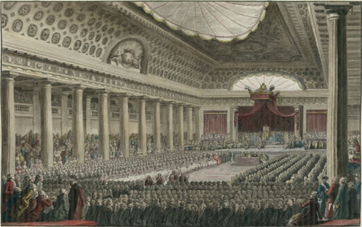 <p>a representative assembly in pre-revolutionary France, consisting of representatives from each of the three estates. It was convened by the king to address fiscal issues and grievances.</p>