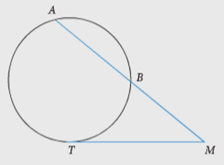 When a secant and a tangent are drawn from a external point , the square of the length of the tangent equals the product of the lengths to the circle on the secant.