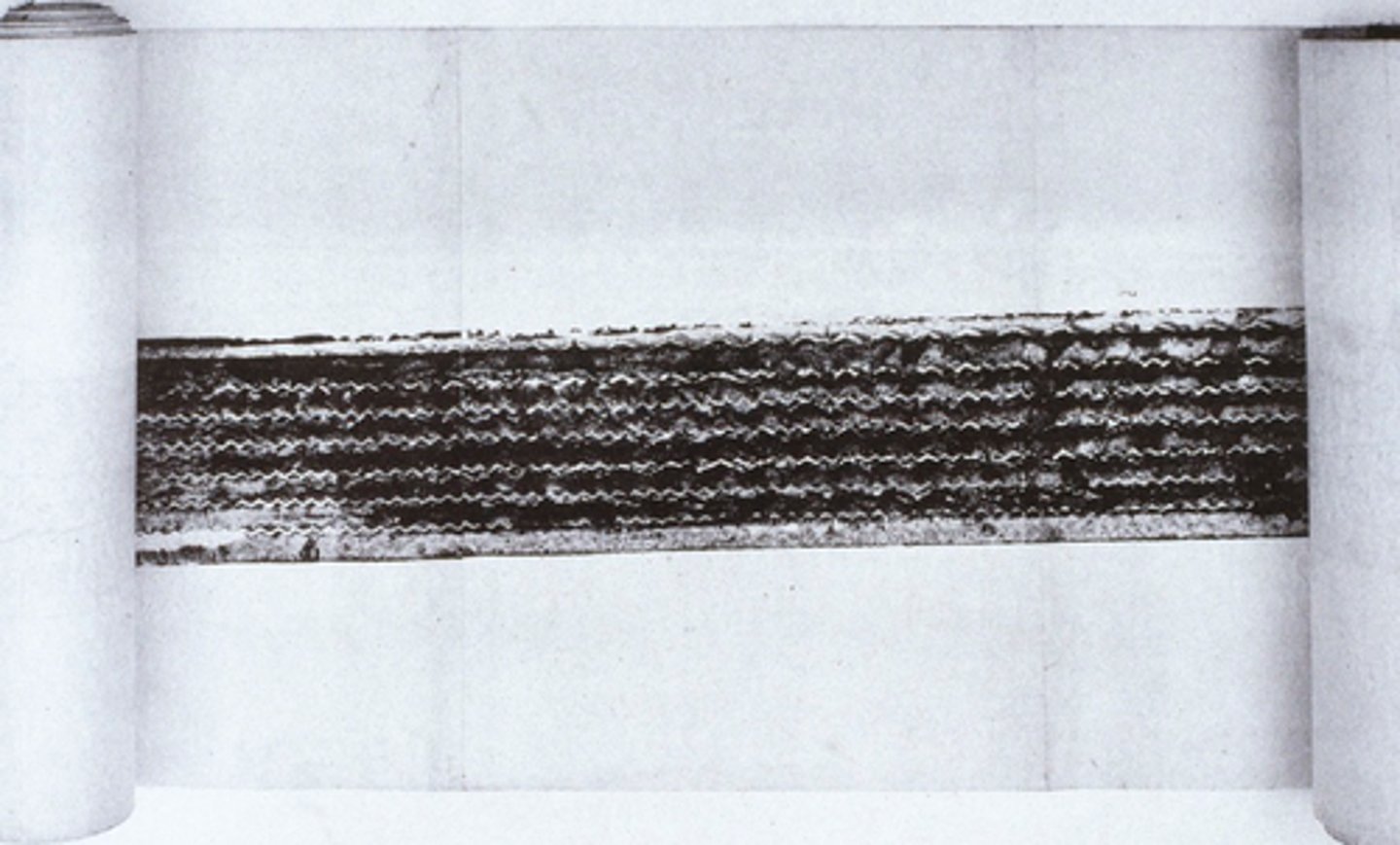 <p>Rauschenberg's artwork made by rolling a car tire over paper, using a real trace to challenge traditional art composition.</p>