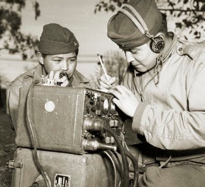 <p>Native Americans from the Navajo tribe used their own language to make a code for the U.S. military that the Japanese could not desipher</p>