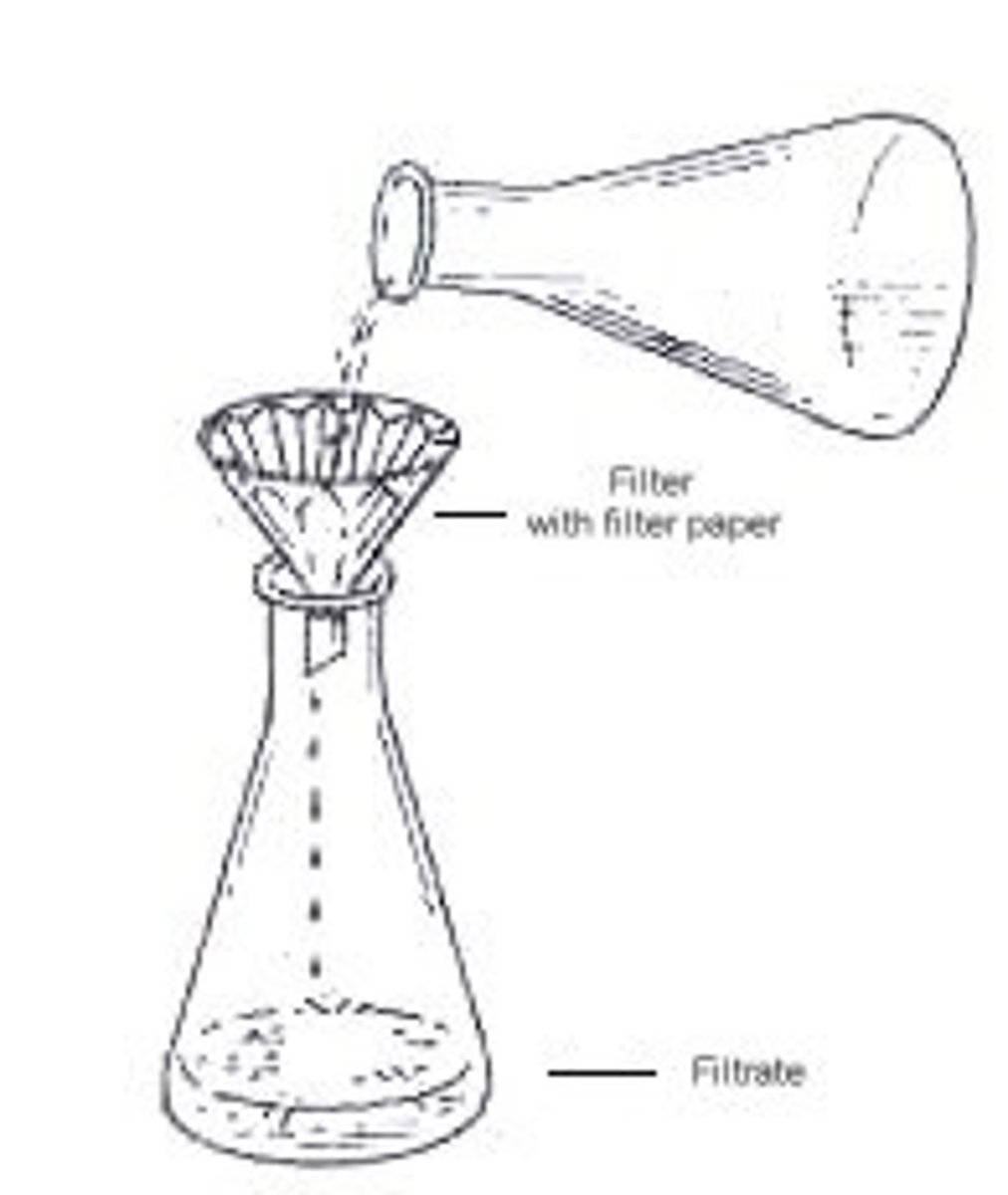 <p>remove drying agent from organic phase</p>