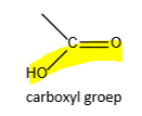 <p>combinatie van carbonyl- en hydroxylgroep</p>