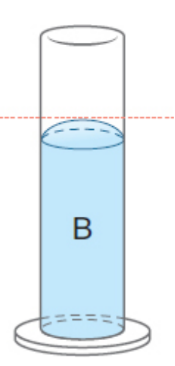 <p>the liquid level higher in the middle than at the edges, occurs when the cohesive forces are greater than the adhesive forces; measure from peak of meniscus</p><p>ex. mercury</p>