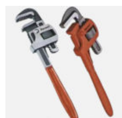 <p>Is a pipe wrench having an adjustable L-shaped jaw sliding in a sleeve that is pivoted to and loosely encircles the handle so that pressure on the handle increases the grip</p>