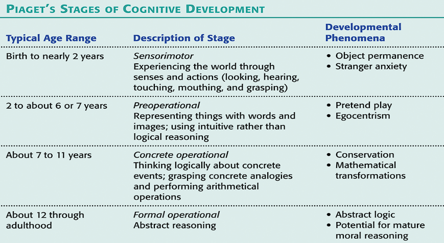 <p>Kid’s minds pass through an upward sequence of stages of cognition</p>