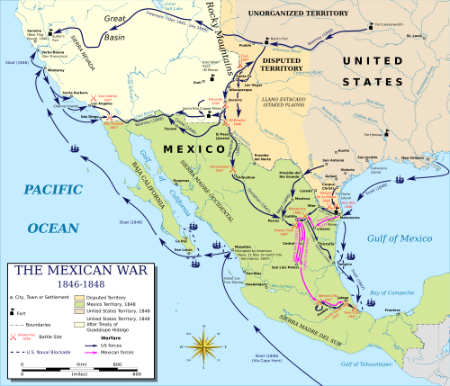 <p>Senator Thomas Hart Benton- Manifest Destiny senator. Called for westward expansion! (senator of missouri, starting point towards west) </p><p>General Zachary Taylor won major victories at Palo Alto/Buena Vista</p><p>General Winfield Scott led 2nd US army from Vera Cruz to capture Mexico City </p>