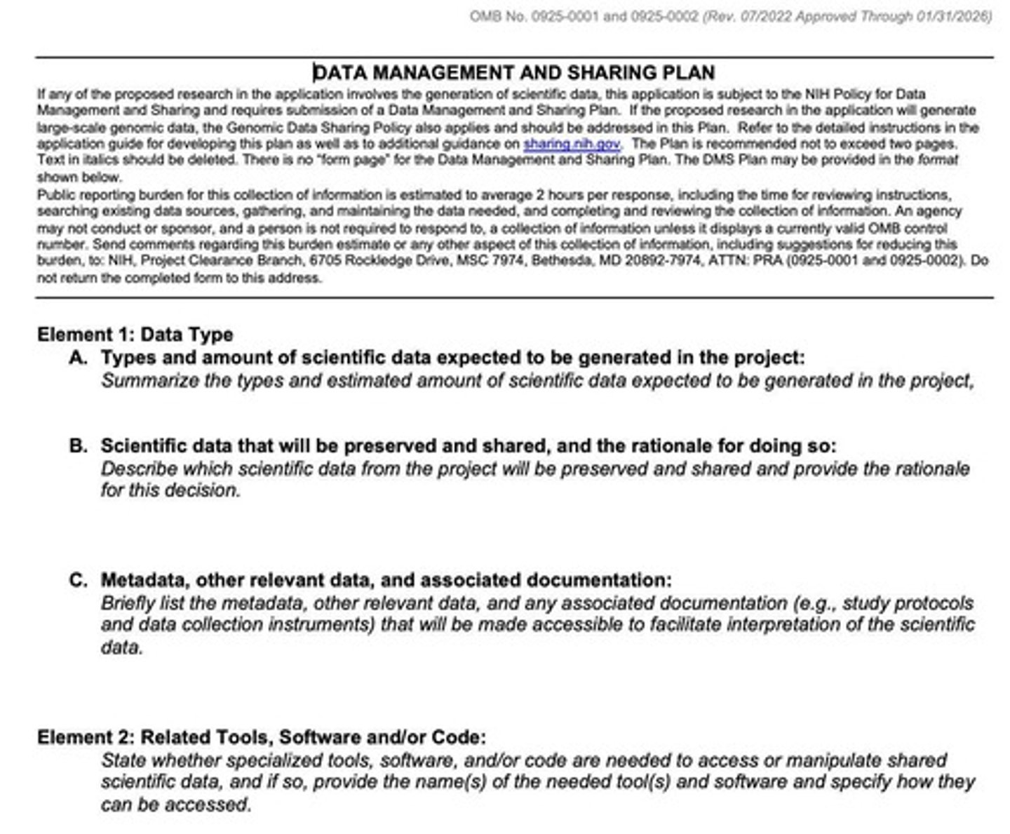 <p>A policy that governs data management and sharing practices.</p>