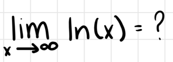 <p>Compute the limit at natural log</p>