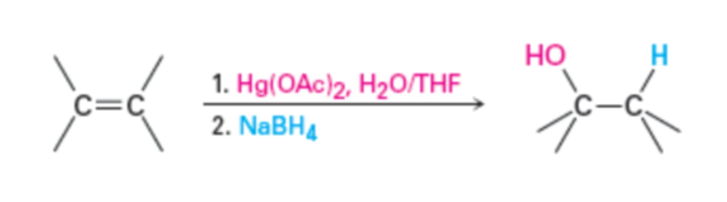 <p>Markovnikov regiochemistry occurs.</p>