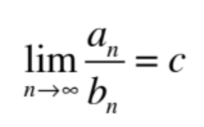 <p>where c is positive and finite and Σa and Σb are series with positive terms</p>