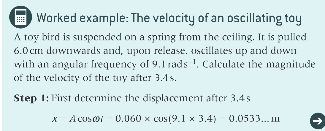 <p>worked example: the velocity of an oscillating tray </p>