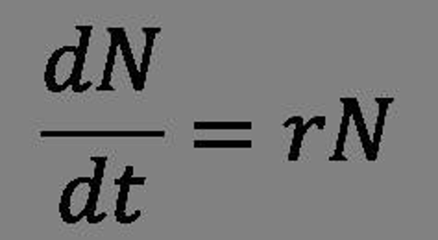 <p>dN/dt = (b - d)N.</p>