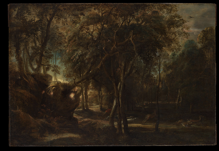 <p>A Forest at Dawn with a Deer Hunt (Peter Paul Rubens)</p>