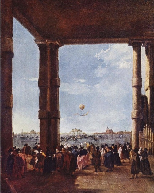 <p>«Подъем на воздушном шаре»</p><p>Франческо Ладзаро Гварди </p><p>Берлинская картинная галерея 1784г</p>