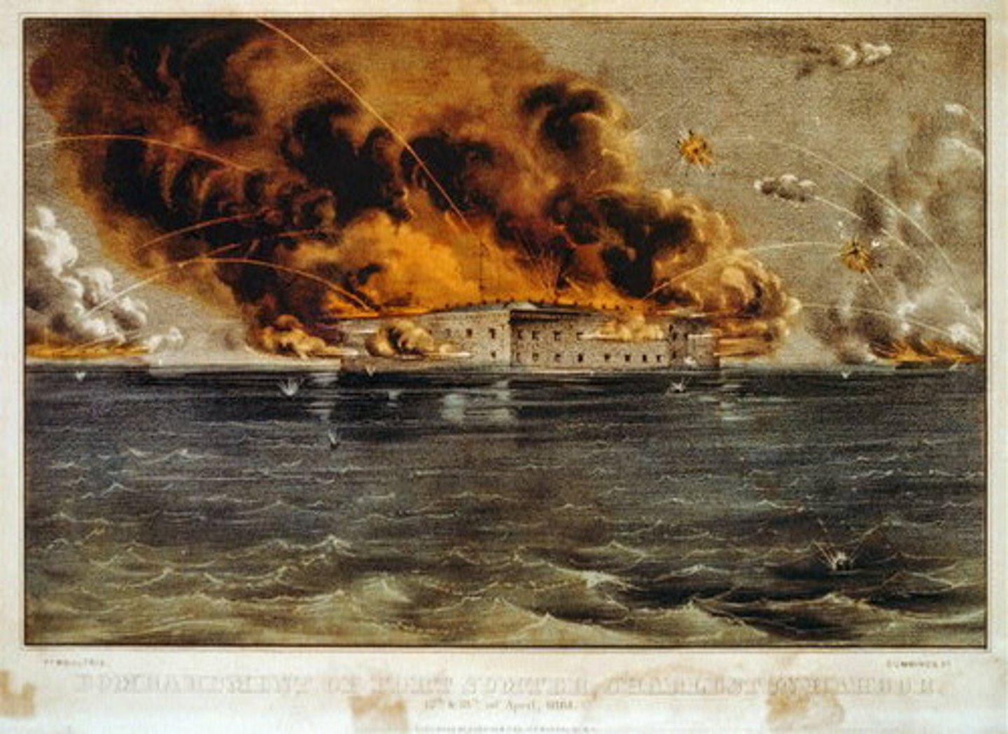 <p>Confederate forces attacked the fort.</p>
