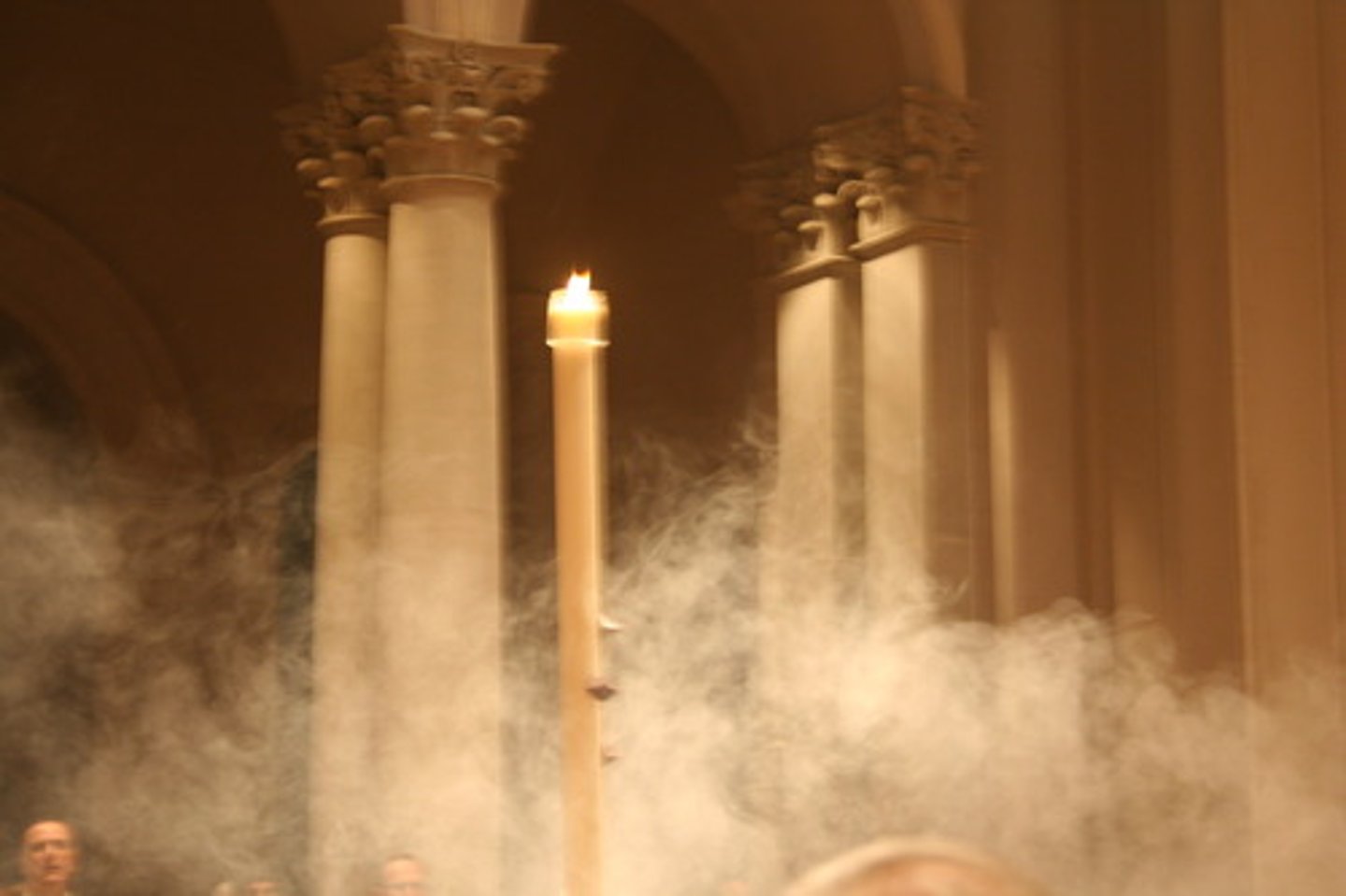 <p>- The Priest's vestments (reminds adherents that Jesus died for us).<br>- Cross (Jesus has resurrected).<br>- Paschal candle (expresses the light of the risen Christ).<br>- White pall at a funeral (expresses newness).<br>- Holy water (reminder of baptism, eternal life with Jesus through baptism).</p>