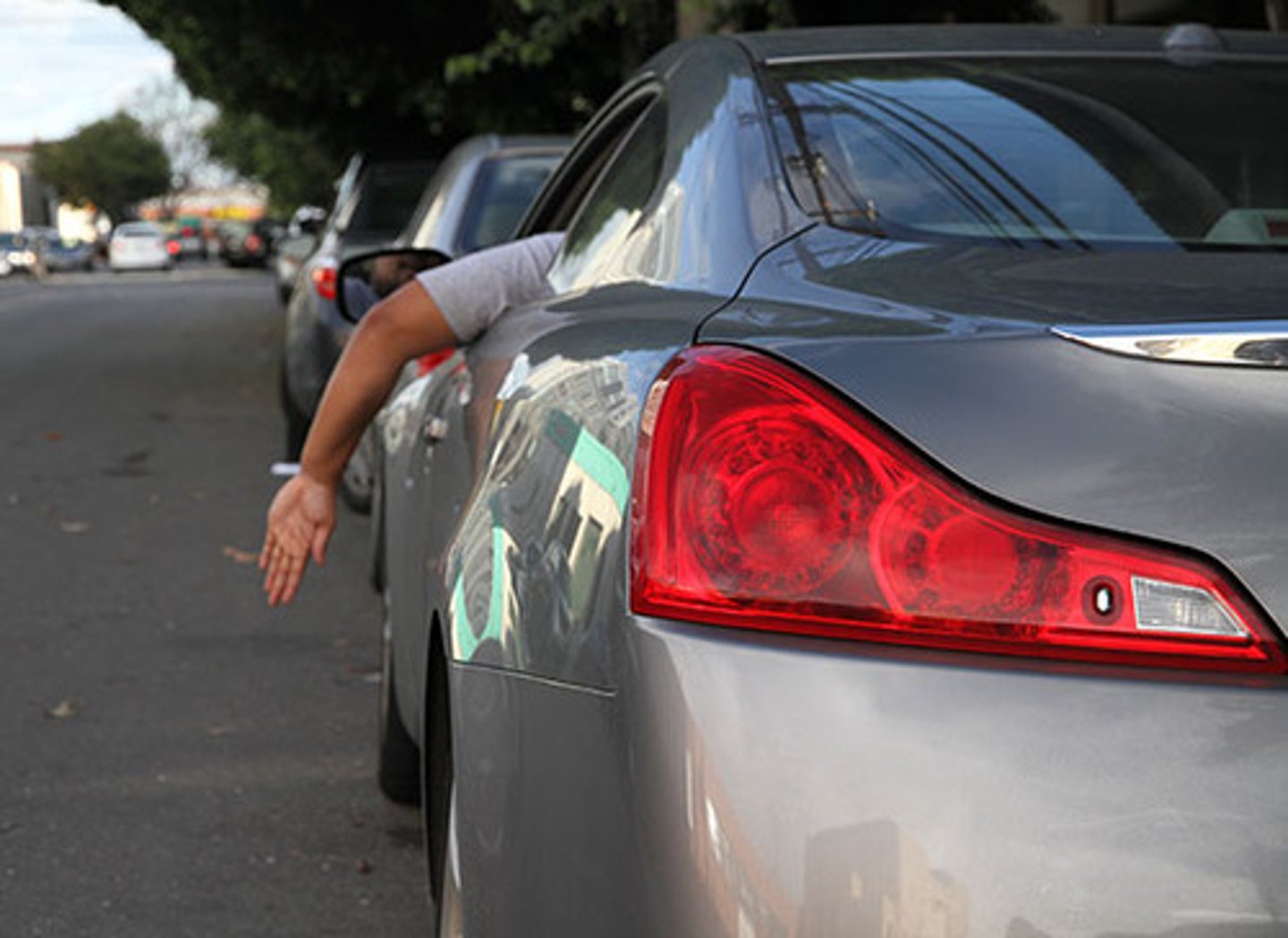<p>Left arm pointed down in a 90 degree angle</p>