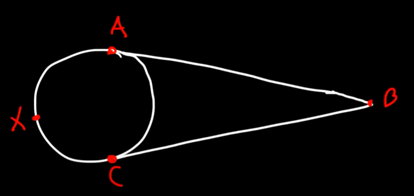 <p>m &lt;B = (m AXC - m AC)/2</p>