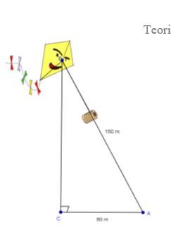 <p>Hvor højt er dragen oppe og hvilken vinkel er den i? Du skal bruge cos-1 til vinklen.</p>