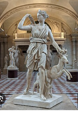 <p>Artemis – sie schützt Tiere und bringt Geburt und Tod.</p>