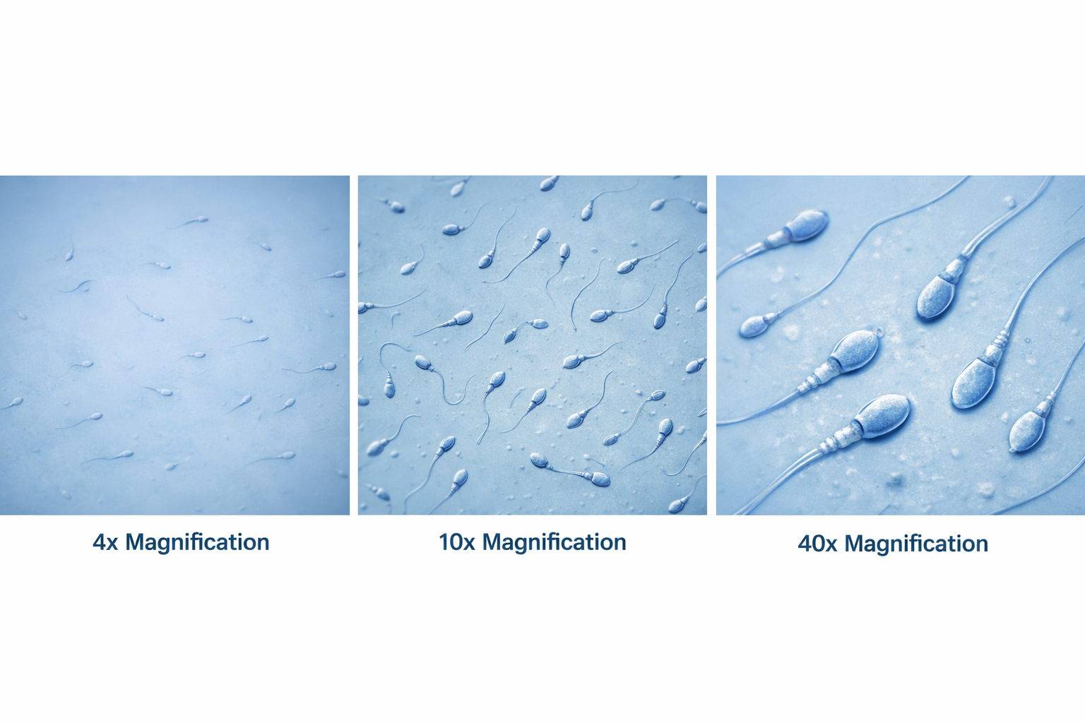 <p>What magnification level are the Sperm Cells? </p>
