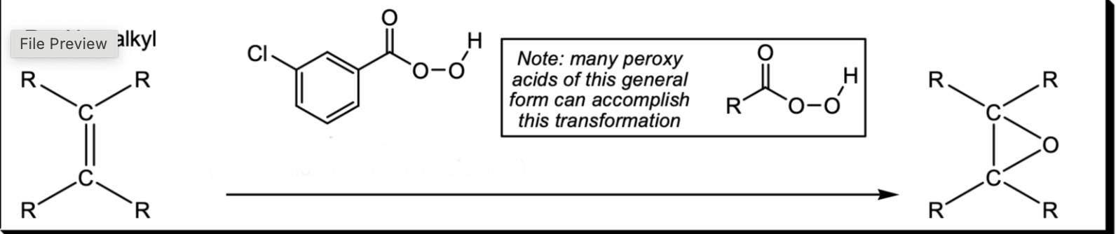 <p>Oxidation of an Alkene to an Epoxide</p>