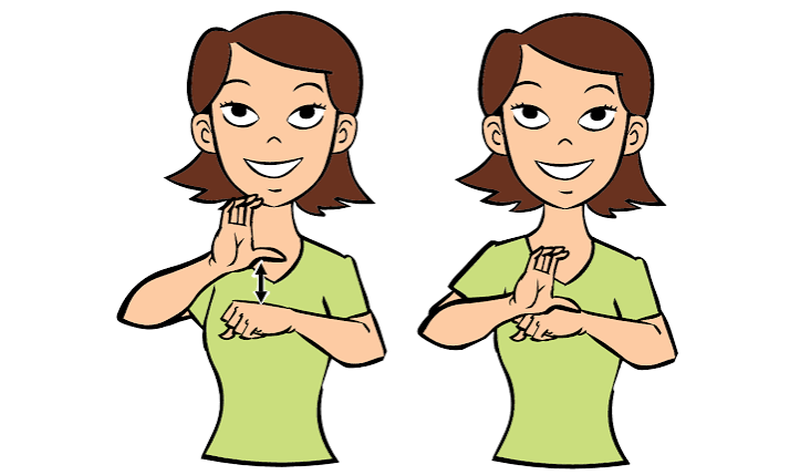 <p>tap&nbsp;“c” handshape a few time</p>