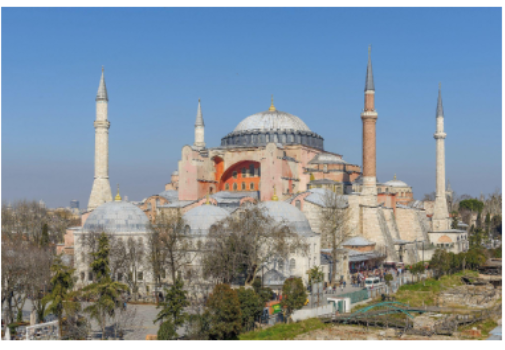 <p>When were the minarets added?</p>