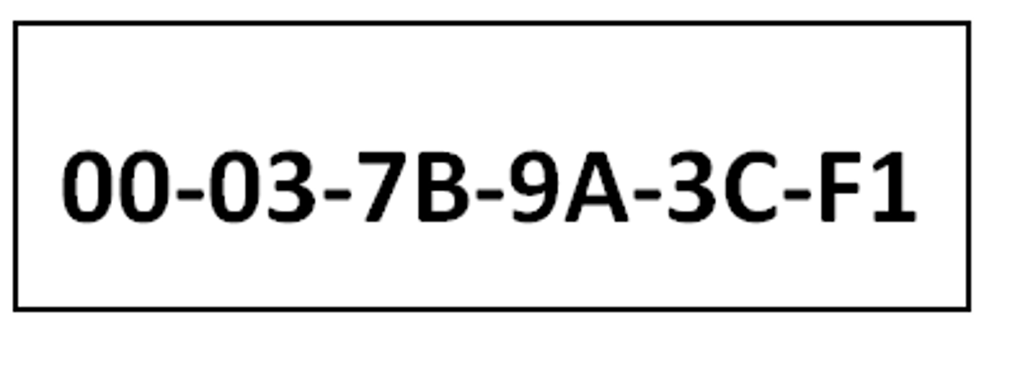 <p>The physical address of each device on a LAN, given in Hexadecimal</p>