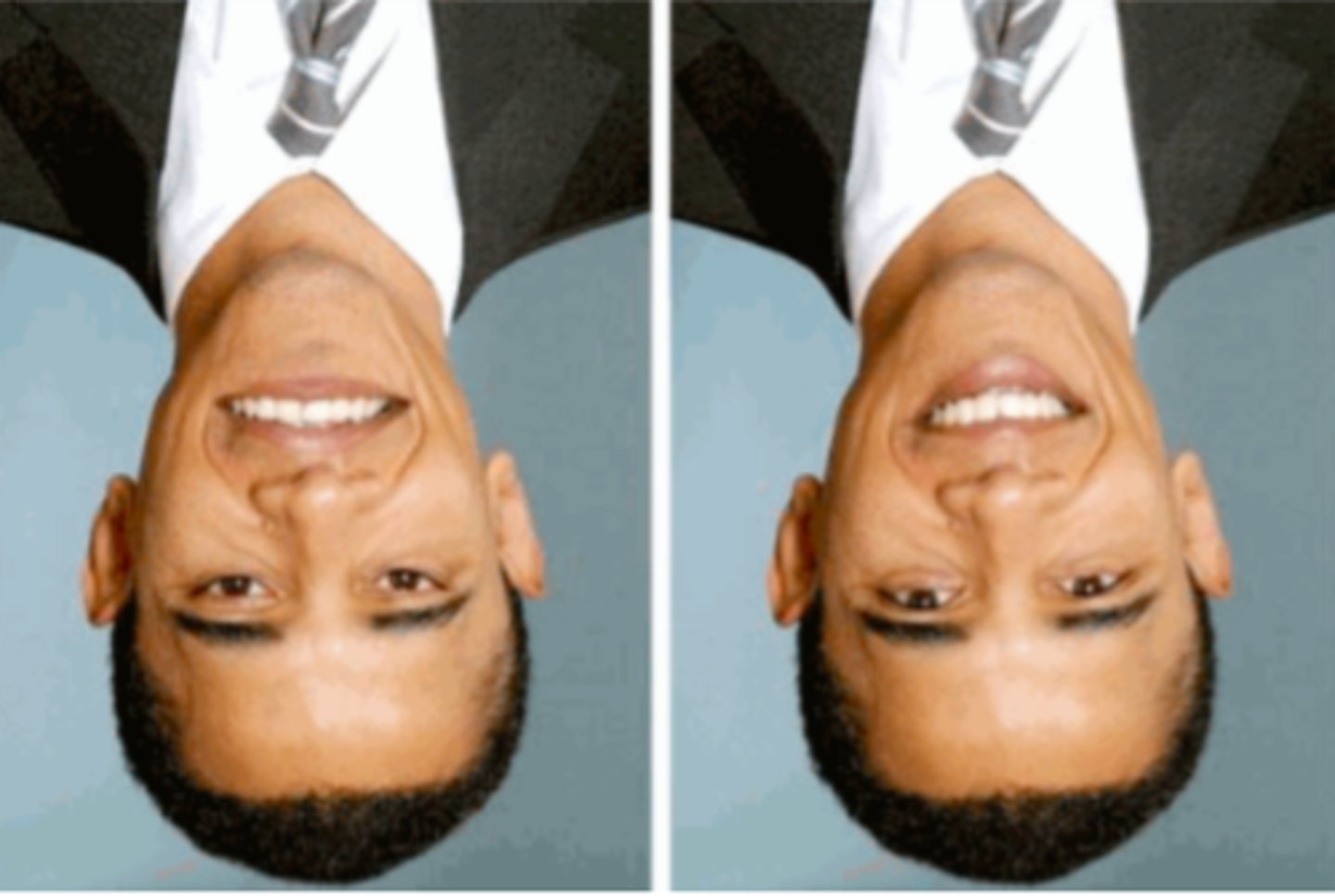 <p>the inability to detect facial features that are inverted on an inverted face (i.e. the features would be upside down, and very obvious, if the face were turned right-side up), because we are so used to processing faces in the upright orientation</p>