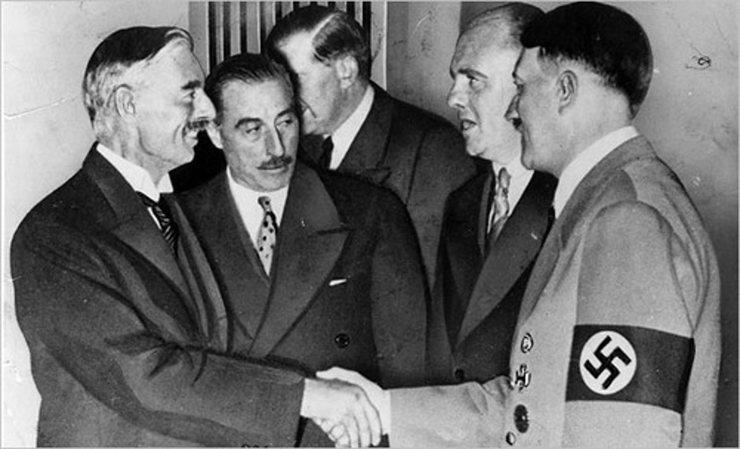 <p>A policy of making concessions to an aggressor in the hopes of avoiding war. Associated with Neville Chamberlain's policy of making concessions to Adolf Hitler.</p>