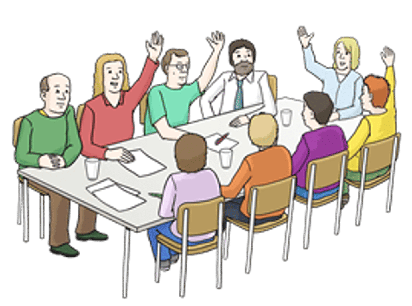 <p>участвовать в решении (какого-либо вопроса)</p>