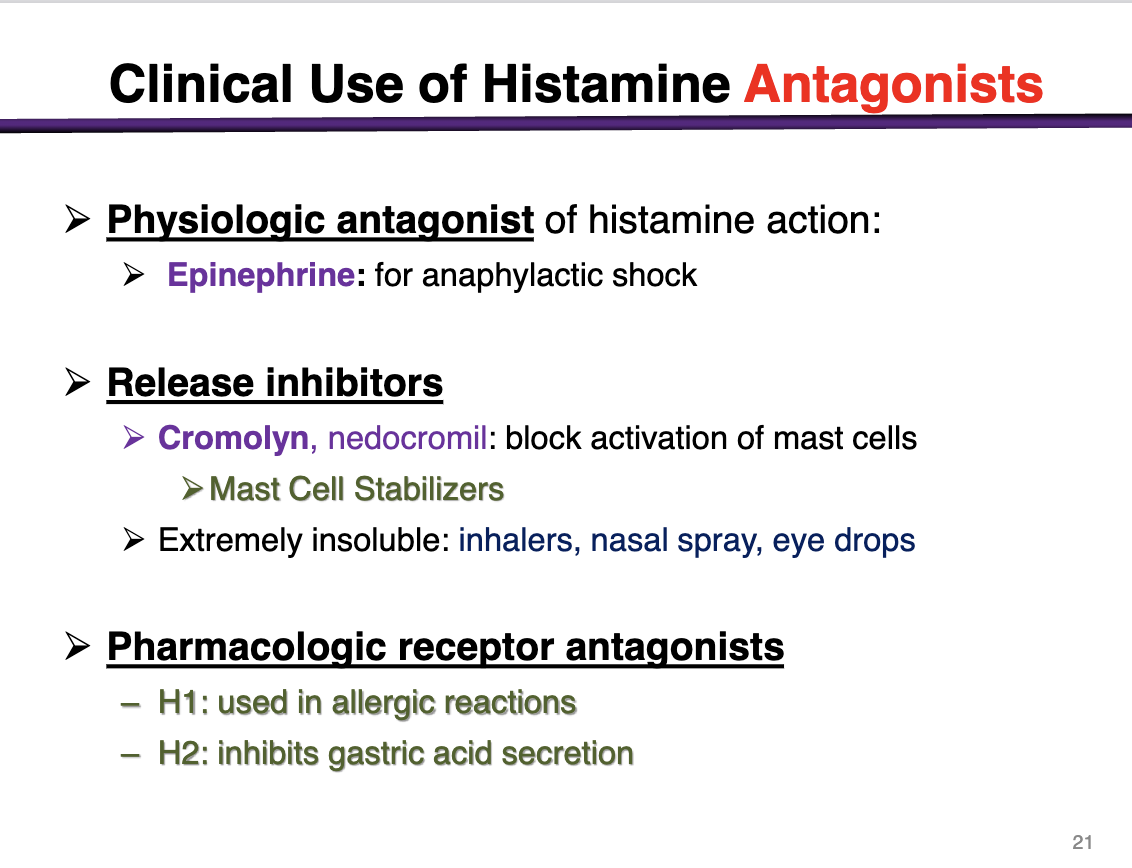 <p>epinephrine for anaphylactic shock</p>