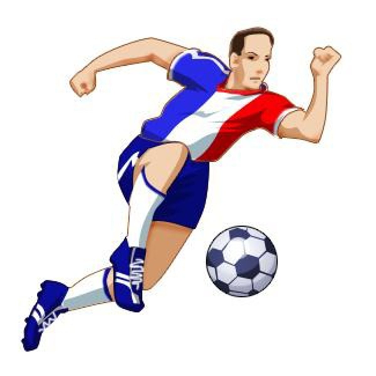 <p>He plays soccer.</p>