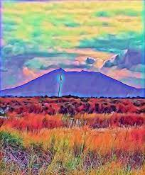 <p><strong>Reflection of Art in History, Culture &amp; Traditions</strong></p><ul><li><p>A mobile phone art using a free application showing an altered scenic landscape of Mount Arayat in Pampanga. The actual photo was transformed into a technology-based art.</p></li><li><p>who took this photo?</p></li></ul>