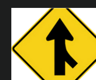 Warning sign: Merge sign

\
