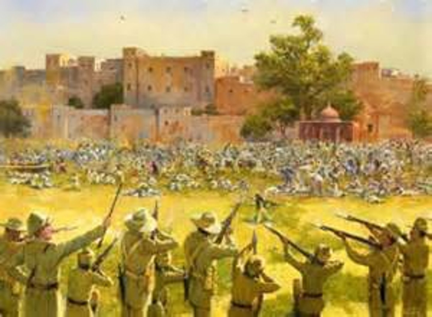 <p>British troops killed hundreds of Indians attending a work stoppage protest.</p><p>Significance: Was a turning point for Indians and Congress to turn against the British and support full independence.</p>