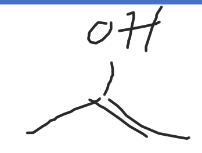 <p>molecule where the alcohol is on an atom with a double bond (also called an enol)</p>
