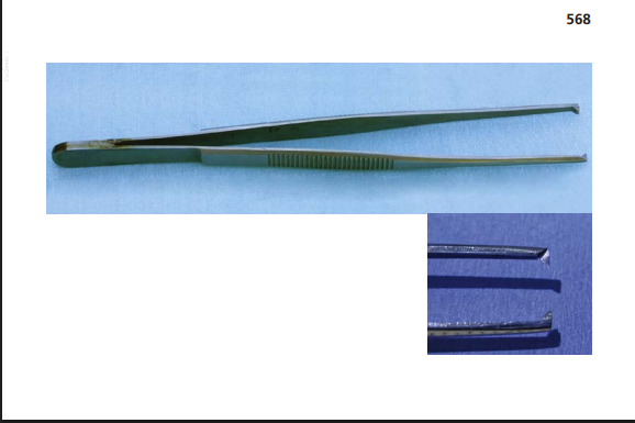 <p>Function: To grasp skin and other dense tissues to place sutures. Forceps of this description can cause extensive damage to delicate tissues.</p>