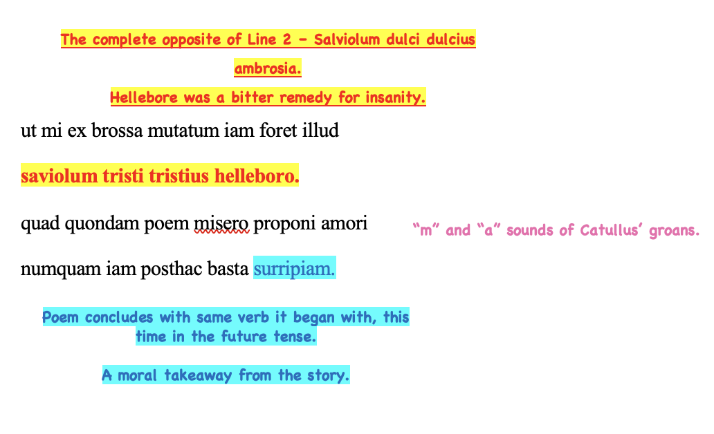 <p>So that that little kiss would be transformed from ambrosia</p><p>To be a more bitter than bitter hellebore,</p>