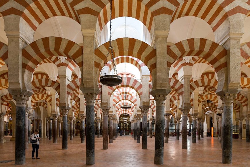 <p><strong>The Great Mosque of Córdoba</strong></p><p>Early Medieval Europe</p><p>Córdoba, Spain</p><p>786 CE </p><p>Stone masonry</p>