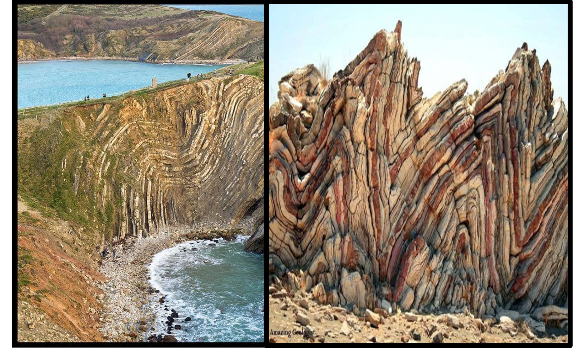 <p>Micro feature- rocks under pressure due to tectonic movement and becomes folded without breaking</p>