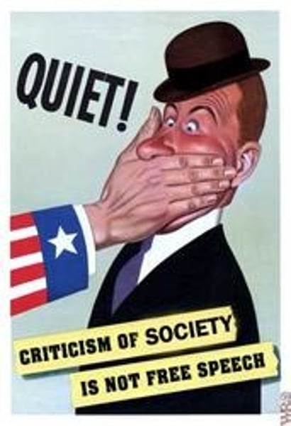 <p>..., 1918-Made it a crime to criticize the government or government officials. Opponents claimed that it violated citizens' rights to freedom of speech and freedom of the press, guaranteed by the First Amendment. About 2000 people jailed, half convicted (Eugene Debs)</p>