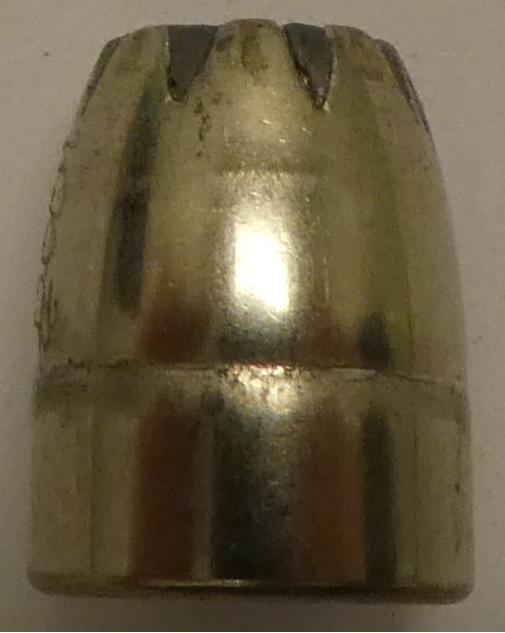 <p>The bullet of which cartridge is shown in this photo?</p>