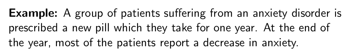 <p>Example (2) - placebo effect </p>